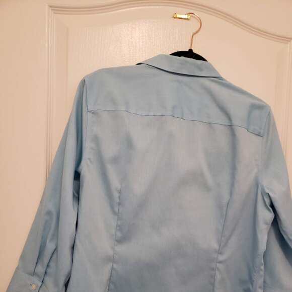 Jones New York Blue Fitted Shirt 100% Cotton Size L - Picture 4 of 5